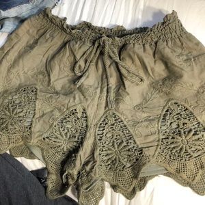 Olive green shorts